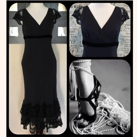 LOFT Dresses & Skirts - Ann Taylor LOFT Long Black Silk Lace Dress
